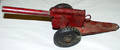 010560 STAMPED METAL RED PAINTED TOY CANNON C1930 H