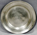 121658 PEWTER PLATE BOSTON BY SG CIRCA 1800 DIA 6