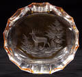 120547 AMBER COLOR CRYSTAL ASHTRAY DIA 6
