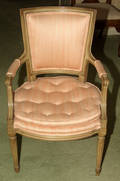 2609 WALNUT LOUIS XVI STYLE OPEN ARMCHAIR