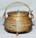 1607 NATIVE AMERICAN SWEET GRASS POT OJIBWA 20TH CEN