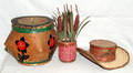 1602 NATIVE AMERICAN BIRCH BARK AND WOVEN GROUPING TH