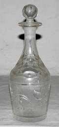 0612 AMERICAN MOLD BLOWN CRYSTAL DECANTER EARLY 19TH