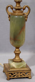 0602 GREEN ONYX TABLE LAMP CIRCA 1930 H 23
