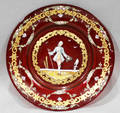 0589 VENETIAN GLASS HAND BLOWN ENAMEL DECORATED PLATE