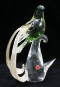 0588 MURANO HAND BLOWN CRYSTAL SCULPTURE OF BIRD H 11