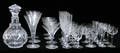 0586 CRYSTAL DECANTER AND 24 ASSORTED STEMWARE INCLUDI