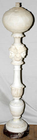 22001 ITALIAN CARRARA MARBLE FLOOR STANDING TORCHIERE