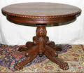 021012 VICTORIAN CARVED MAHOGANY PEDESTAL TABLE