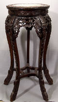 020033 CHINESE TEAKWOOD STAND 19TH CENTURY H 32 DI