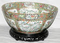 012058 CHINESE PORCELAIN ROSE MEDALLION PUNCH BOWL 19
