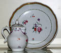 011010 LOWESTOFF PORCELAIN TEAPOT  BOWL 18TH CENTURY