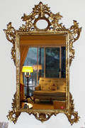 011023 FLORENTINE CARVED WOOD MIRROR CIRCA 1940 53