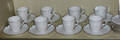 011045 LIMOGES PORCELAIN DEMI TASSE CUPS  SAUCERS SE