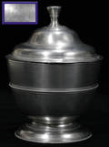 121012 AMERICAN PEWTER COVERED SUGAR BOWL WILLIAM WIL