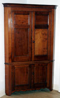 121006 AMERICAN CHERRY CORNER CUPBOARD CIRCA 1800 H