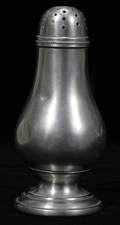 121030 AMERICAN PEWTER SUGAR SHAKER ATTRIBUTED TO THO