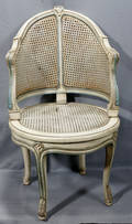 120050 FRENCH STYLE SWIVEL CANE SEAT AND BACK CHAIR 1