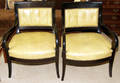 0019 EMPIRE STYLE MAHOGANY ARMCHAIRS PAIR