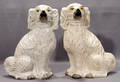0009 ENGLISH STAFFORDSHIRE POTTERY SPANIELS MID 19TH