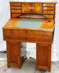 0053 BIEDERMEIER WALNUT AND PINE NOTARY DESK CIRCA 18