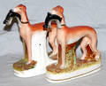 0004 ENGLISH STAFFORDSHIRE POTTERY FIGURES OF GREY HOU