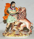 0001 ENGLISH STAFFORDSHIRE POTTERY FIGURE OF HERCULES
