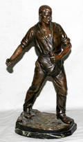 061078 BRONZE SCULPTURE FARMER SEEDING