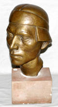 061076 ART DECO BRONZE APACHE WARRIOR HEAD