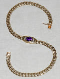 061069 GOLD AMETHYST  FULLCUT DIAMOND NECKLACE