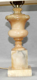 031119 URN FORMED ALABASTER LAMP C1930 H 20