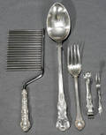 061128 STERLING HANDLE CAKE BREAKER  COLD MEAT FORK