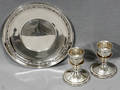 061125 STERLING PLATE  FISHER WEIGHTED CANDLESTICK