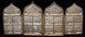 042077 RUSSIAN ENAMEL  BRONZE 4 PANEL TRIPTYCH