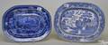 Blue willowware platter