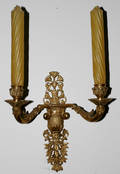 031167 FRENCH BRONZE TWOLIGHT SCONCES PAIR H 8 W