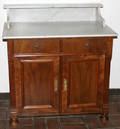 031140 VICTORIAN WALNUT WASH STAND WITH MARBLE TOP