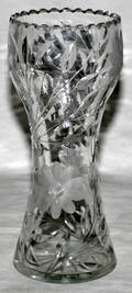 031133 CUT CRYSTAL VASE H 12 DIA 5 CIRCA 1900