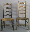 Two Chester County 4slat ladderback side chairs