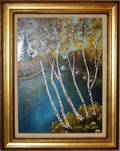 080071 GUSTUV SHOLL OIL ON BOARD LAKE SCENE