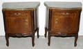 061175 FRENCH WALNUT NIGHT STANDS W ONYX TOPS