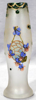 051130 LEGRAS FRENCH ENAMELDECORATED GLASS VASE