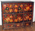 042085 BAMBOO MOTIF CHINOISERIE DECORATED CABINET
