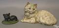 Cast iron cat paperweight