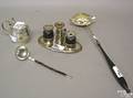 Silver and Sheffield plate to include an English mustard pot