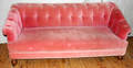 070067 VICTORIAN WALNUT TUFTED VELVET SOFA