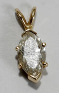062095 GOLD  MARQUIS DIAMOND PENDANT