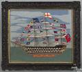 English woolwork ship portrait dated 1897