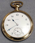 040136 ELGIN OPEN FACE GOLD FILLED POCKET WATCH