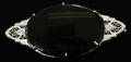 031228 14KT WHITE GOLD CUT DIAMOND  BLACK ONYX BROOC